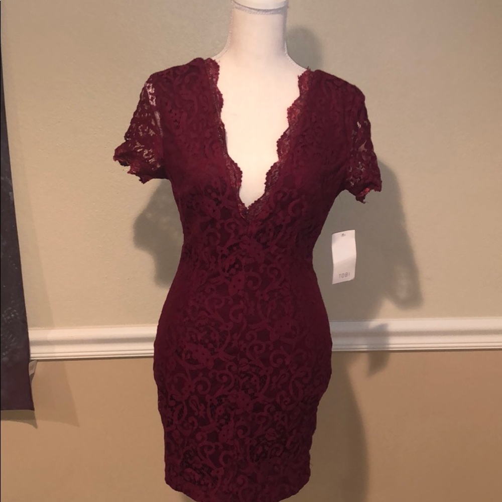 Sexy red lace dress
